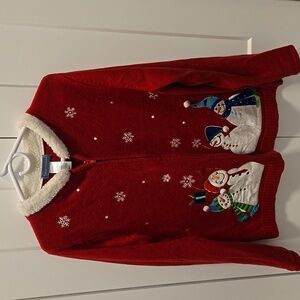 Cute "ugly " zip up sweater